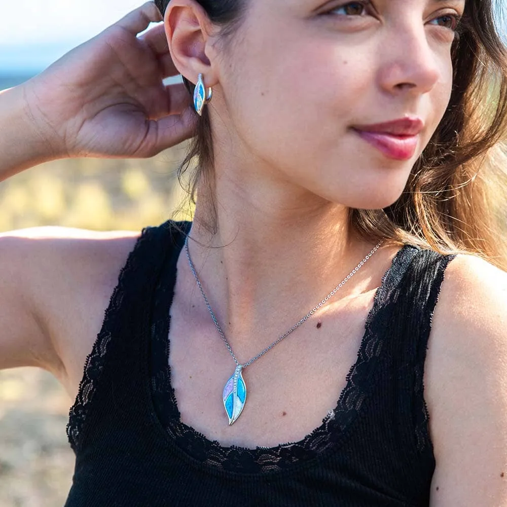 Opal Maile Leaf Pendant