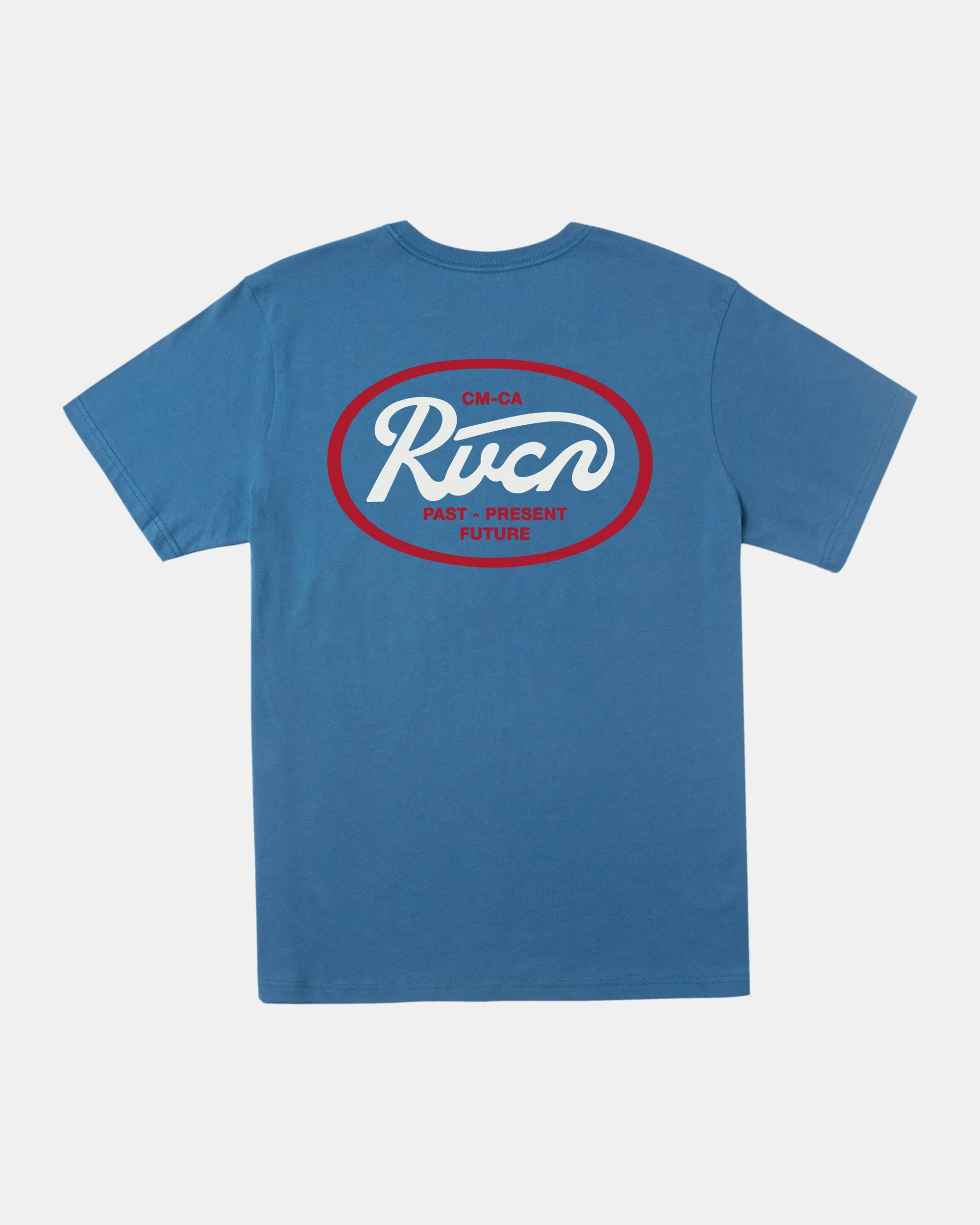 Oval Script Tee - Cool Blue