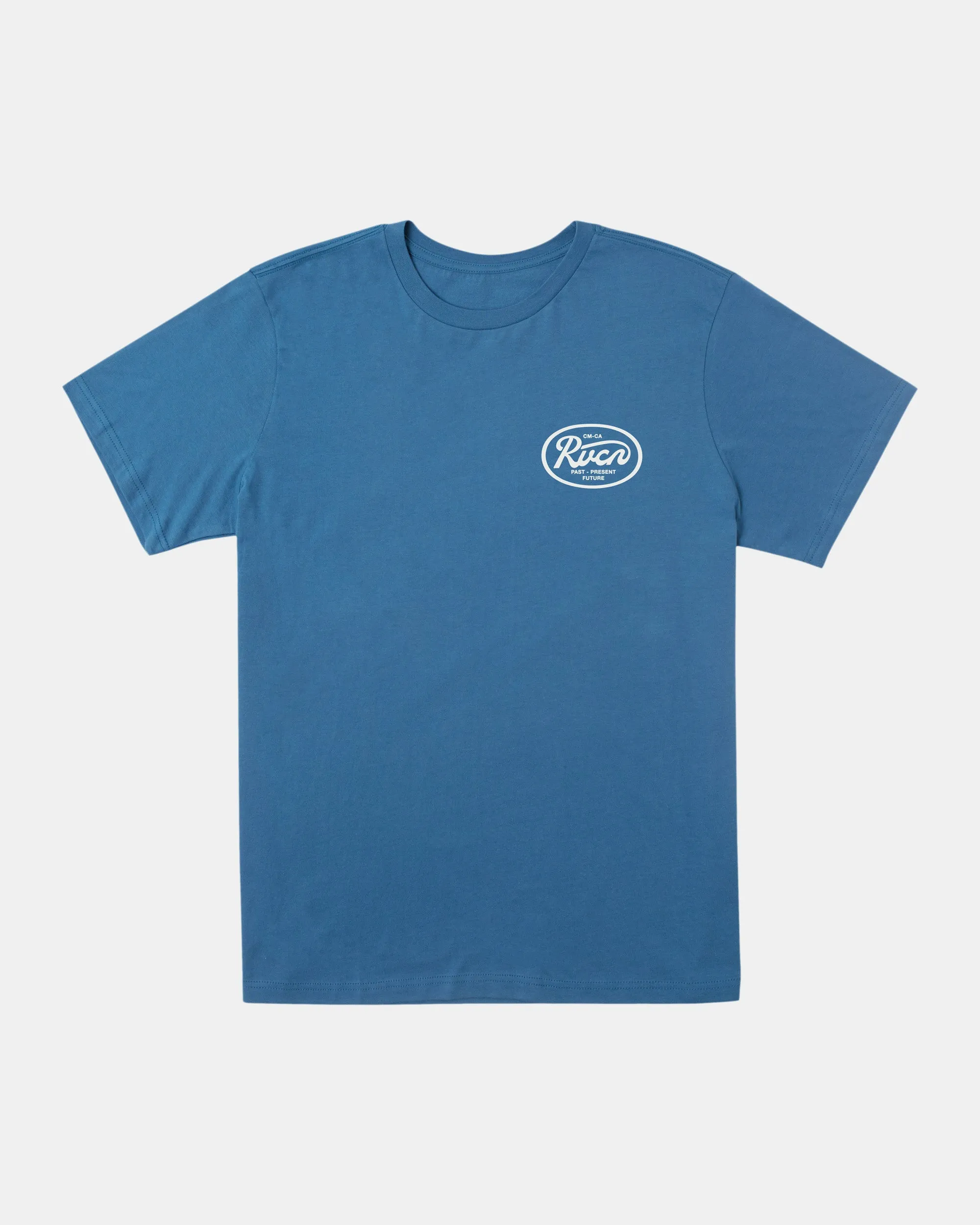 Oval Script Tee - Cool Blue