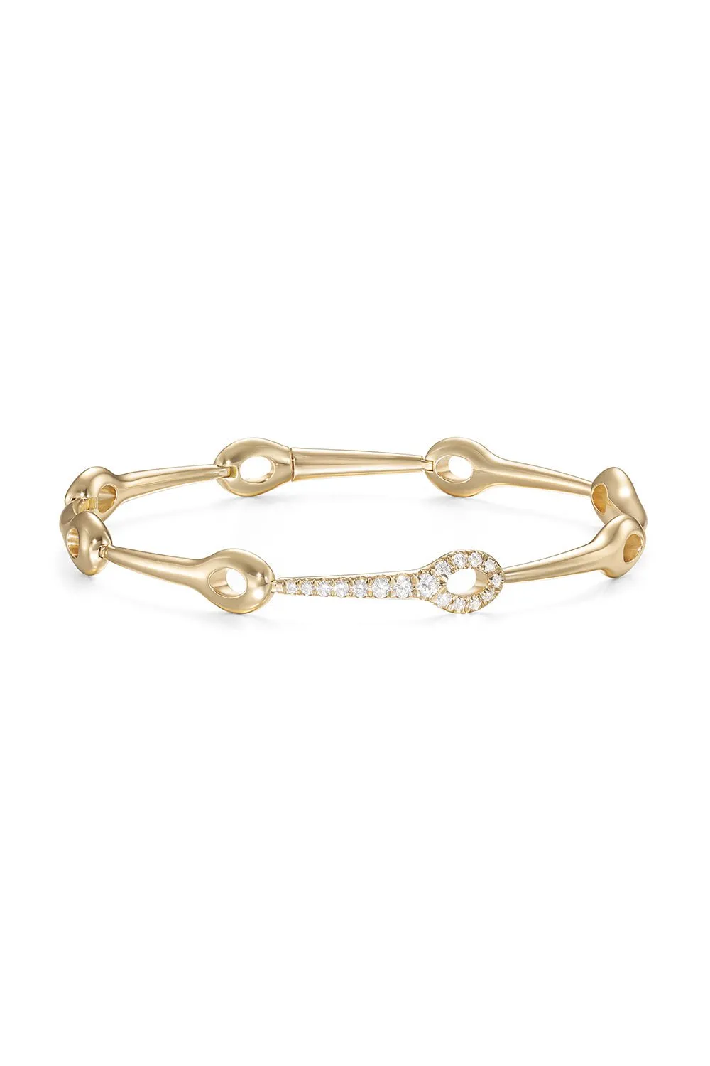 Partial Diamond Lola Link Bangle Bracelet