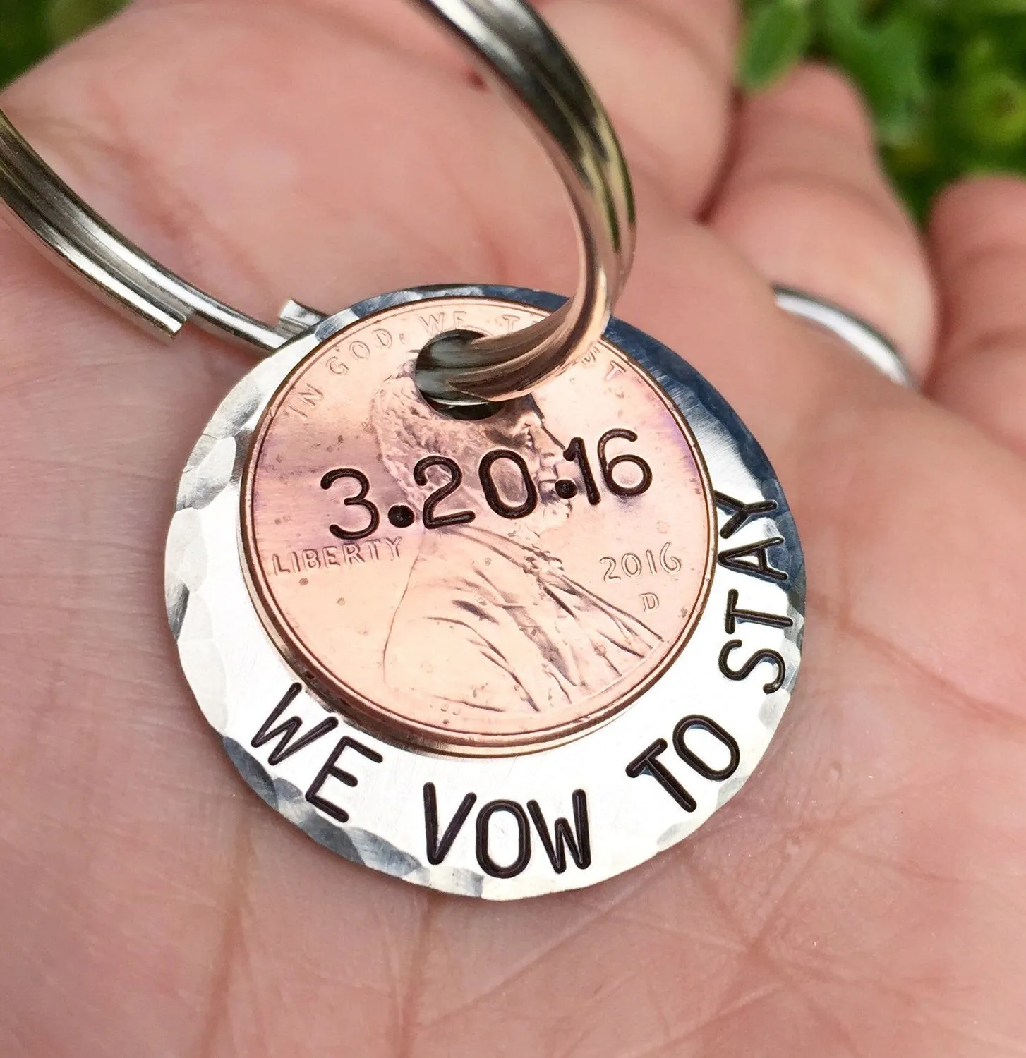 Personalized Penny Keychain, We Vow To Stay