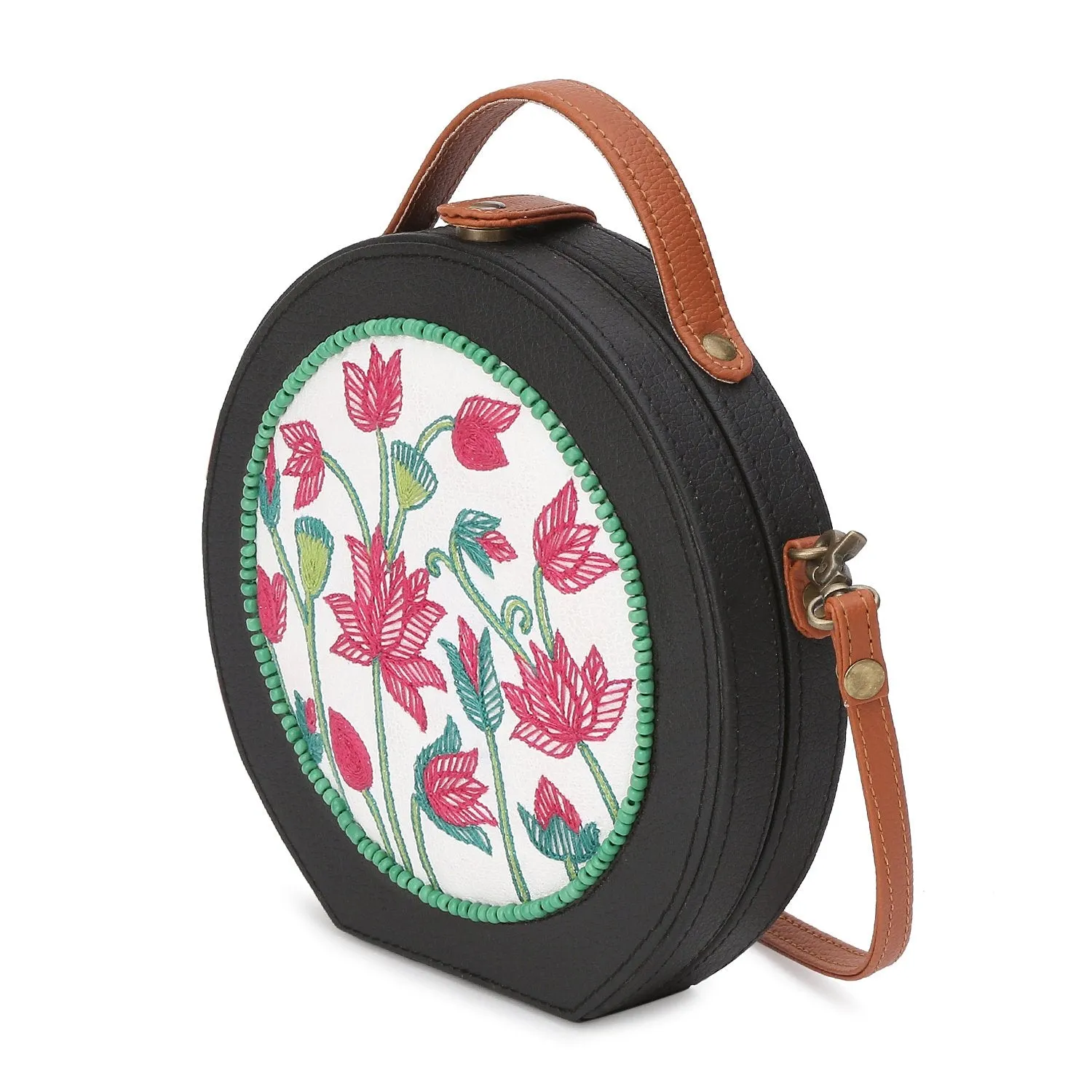 Pichwai women hand Embroidered Sling Bag for women