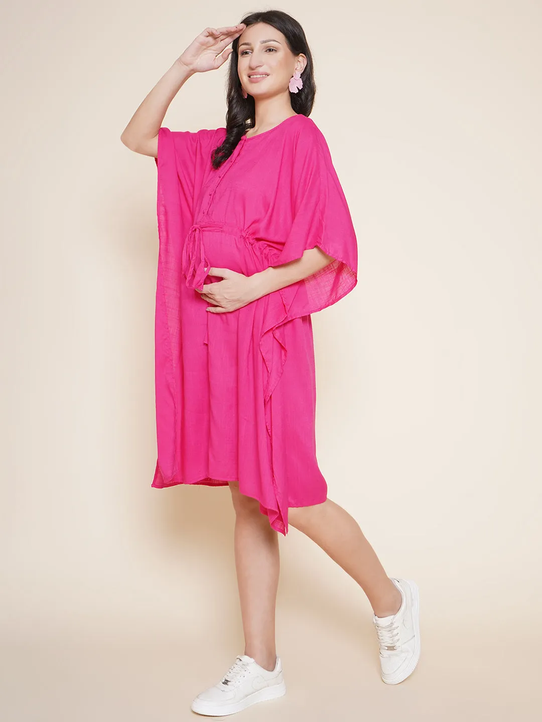 Pink Maternity & Nursing Kaftan