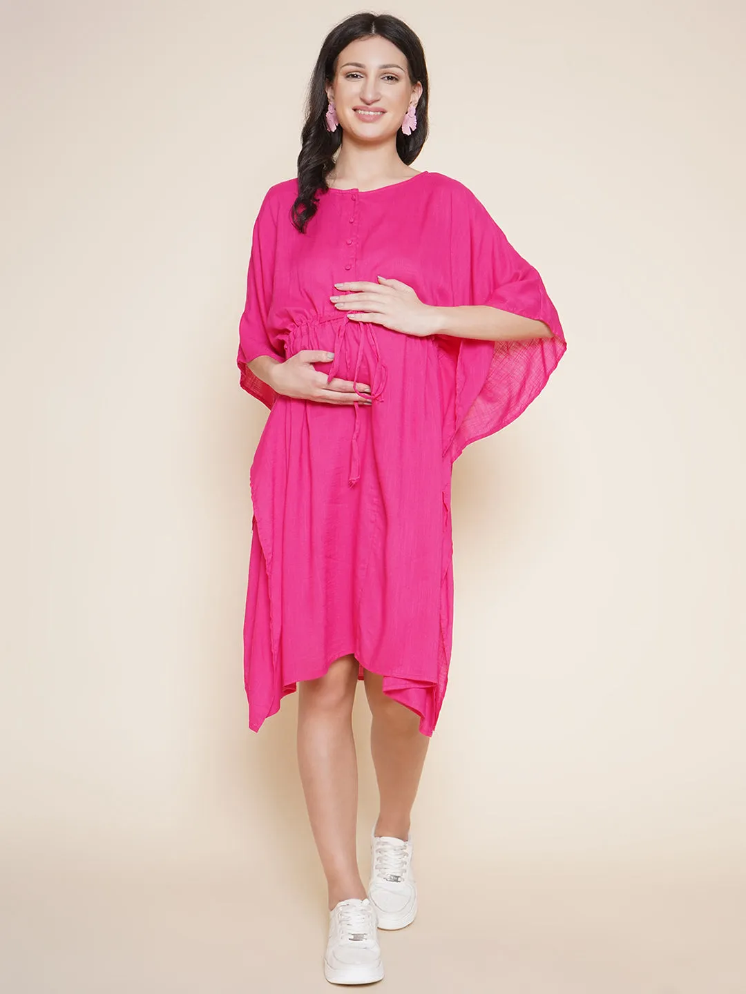 Pink Maternity & Nursing Kaftan