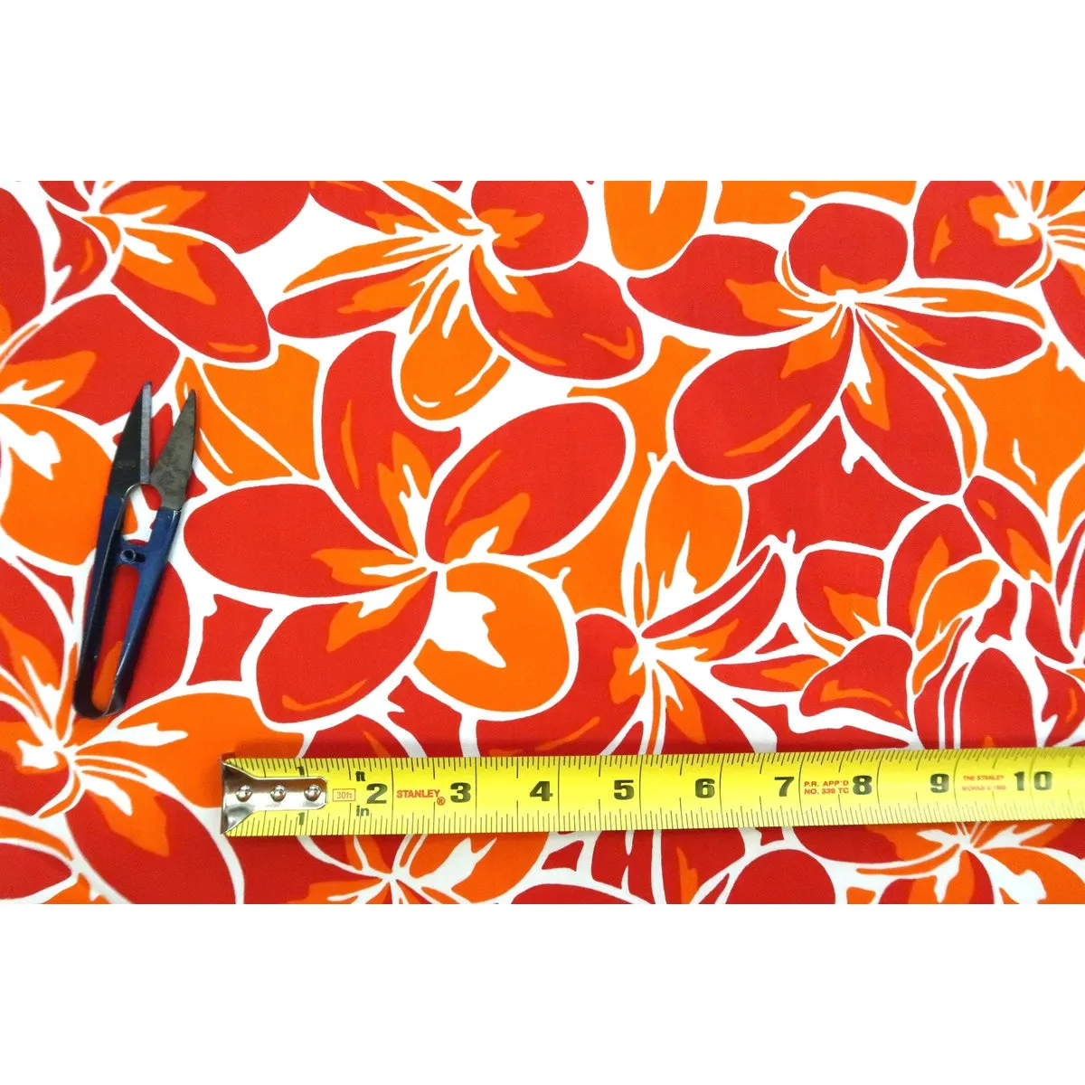 Plumeria Bright Orange Poly-Cotton YEL-0003C