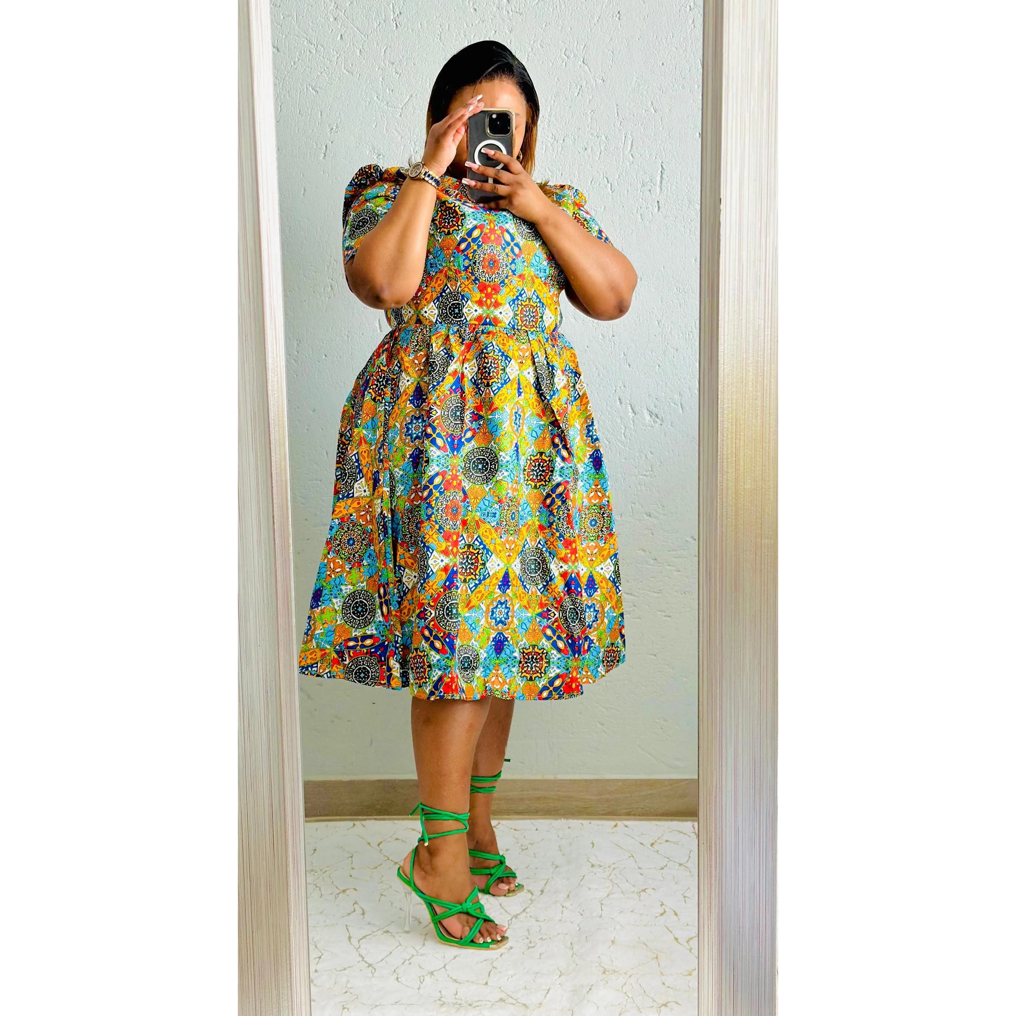 Pocket Short Ankara Dress