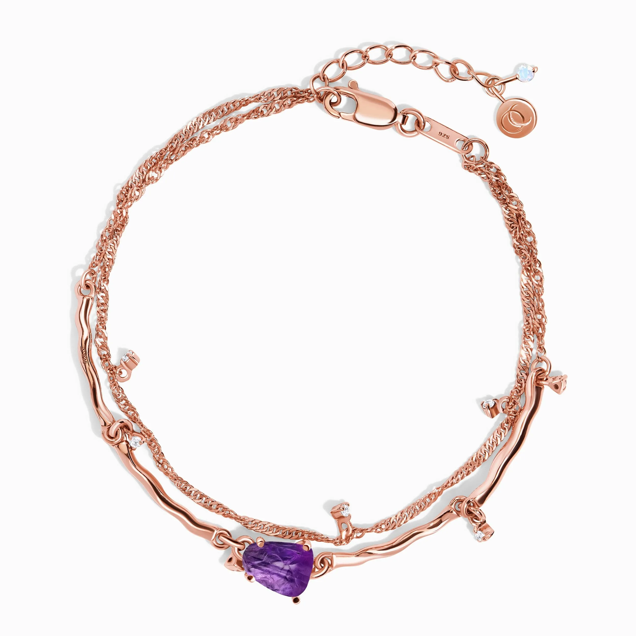 Raw Crystal Bracelet - Flow Amethyst