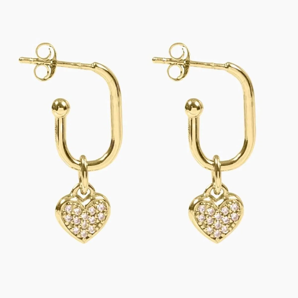 Roma Heart CZ Earrings (Gold)