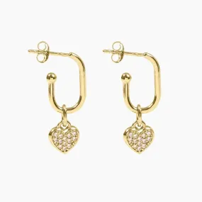 Roma Heart CZ Earrings (Gold)