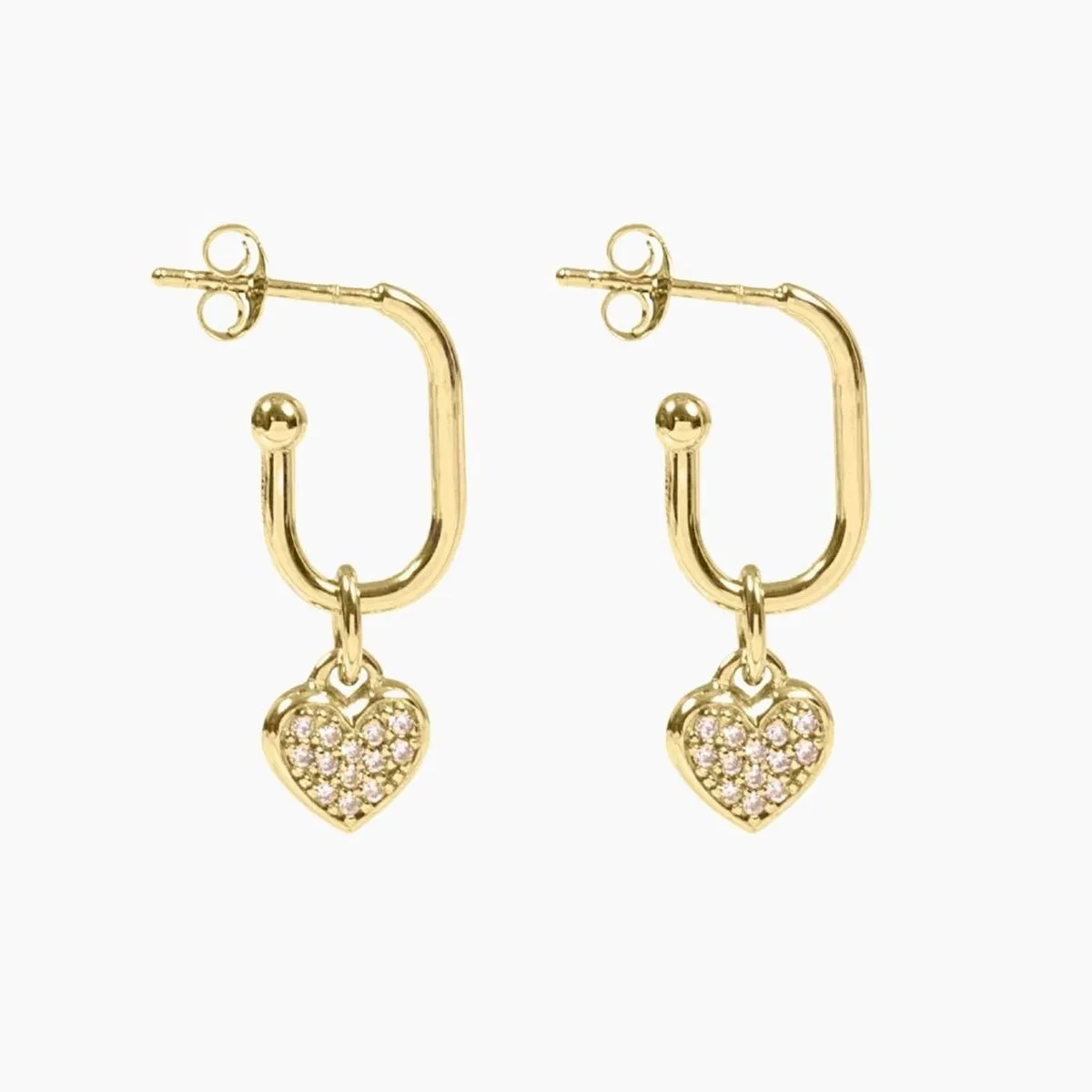 Roma Heart CZ Earrings (Gold)