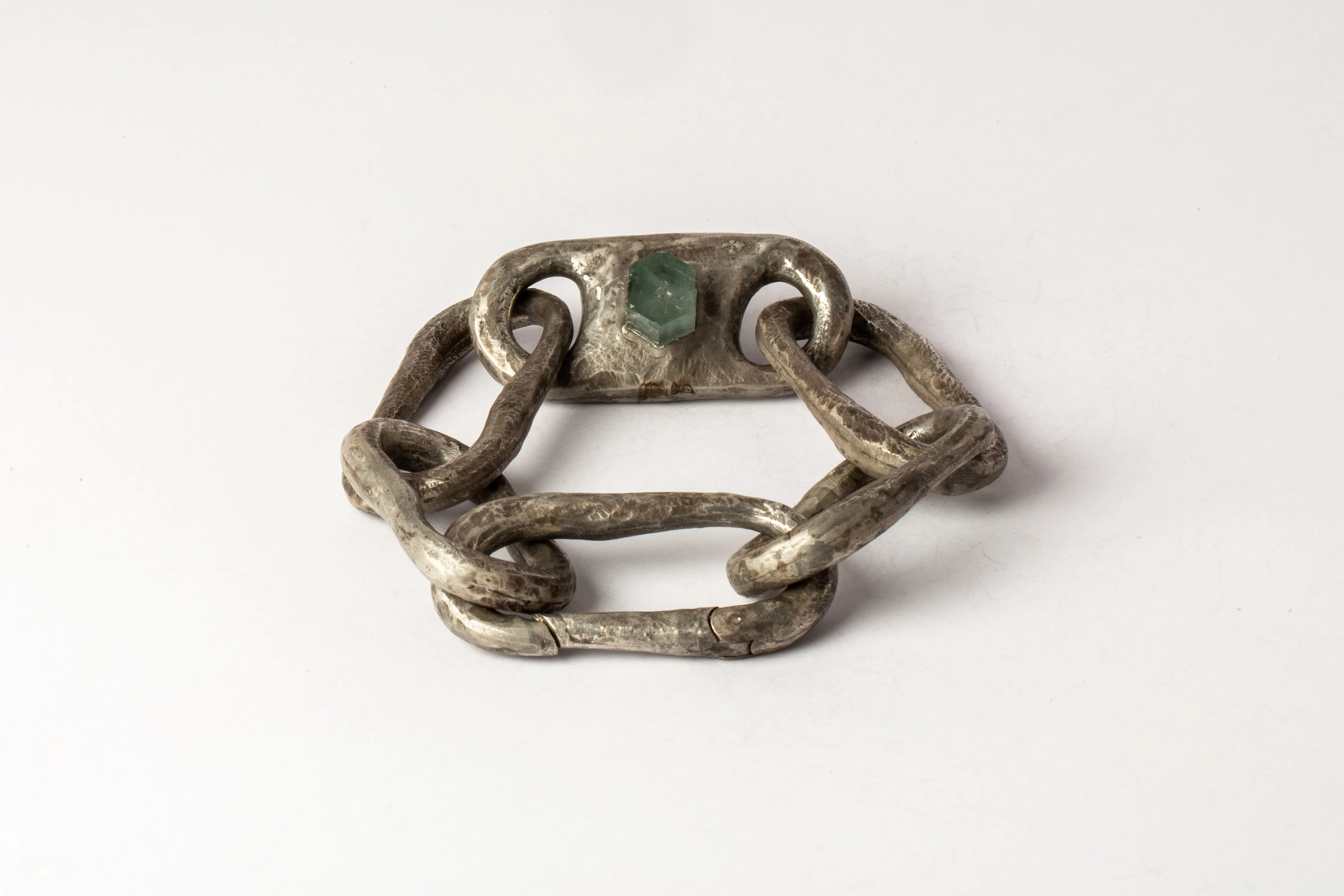 Roman Large Link Bracelet w/ Large Closed Link (Aquamarine, DA AQU)