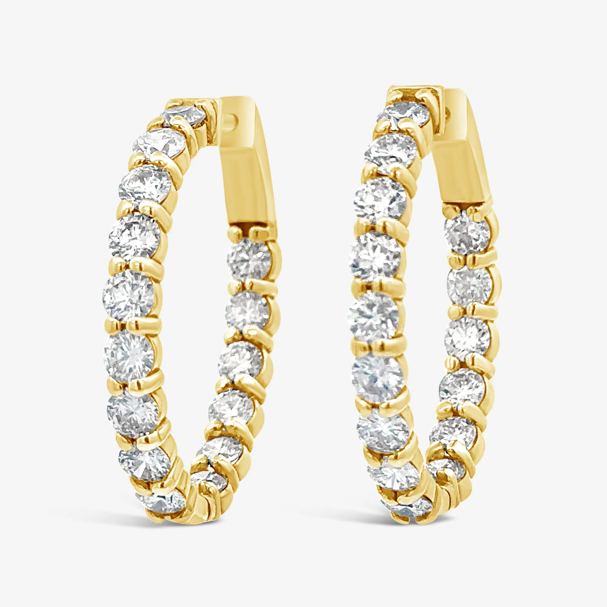 Round 1.25 Eternity 6.00CT Hoop Earrings