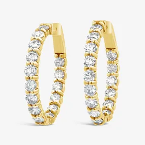 Round 1.25 Eternity 6.00CT Hoop Earrings