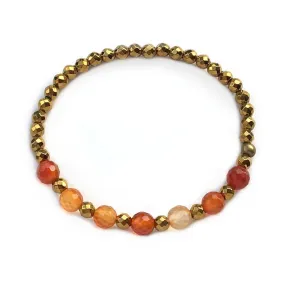 Sacral Chakra, Hematite and Carnelian Chakra Bracelet