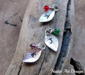 Silver Custom Leaf with Crystal Add on