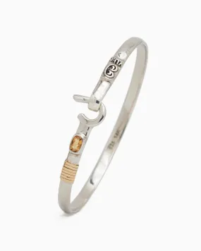 St. John Hook Bracelet with Stone, 4mm - Citrine