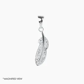 Sterling Silver CZ Small Leaf Pendant