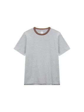 Striped crewneck t shirt melange gray