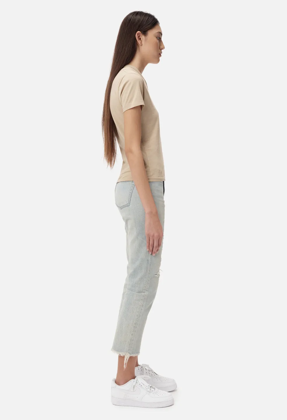 Supima Asymmetrical Tee / Linen