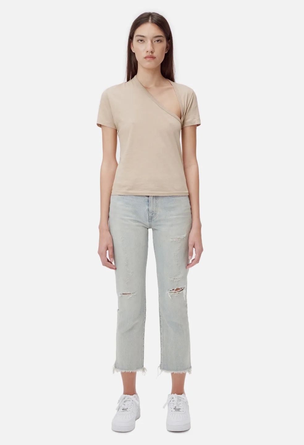 Supima Asymmetrical Tee / Linen