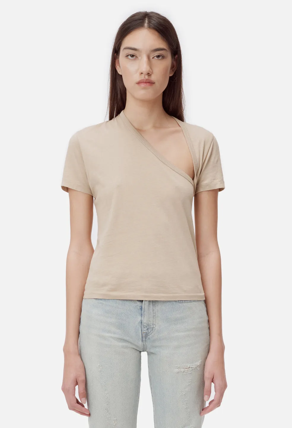 Supima Asymmetrical Tee / Linen