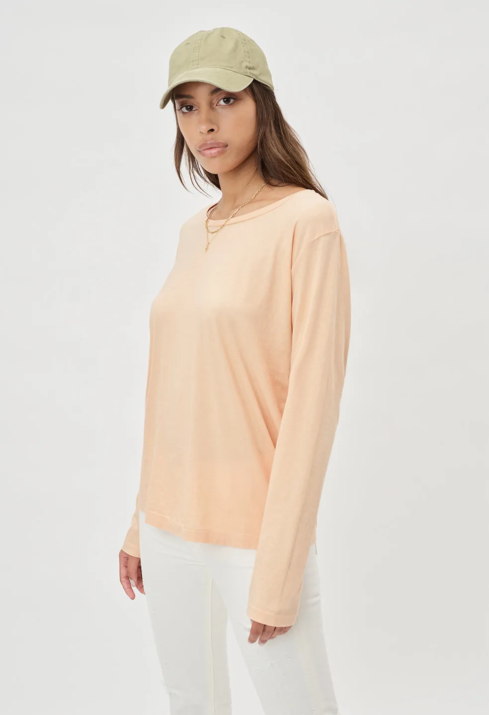 Supima LS Tee / Bleached Apricot