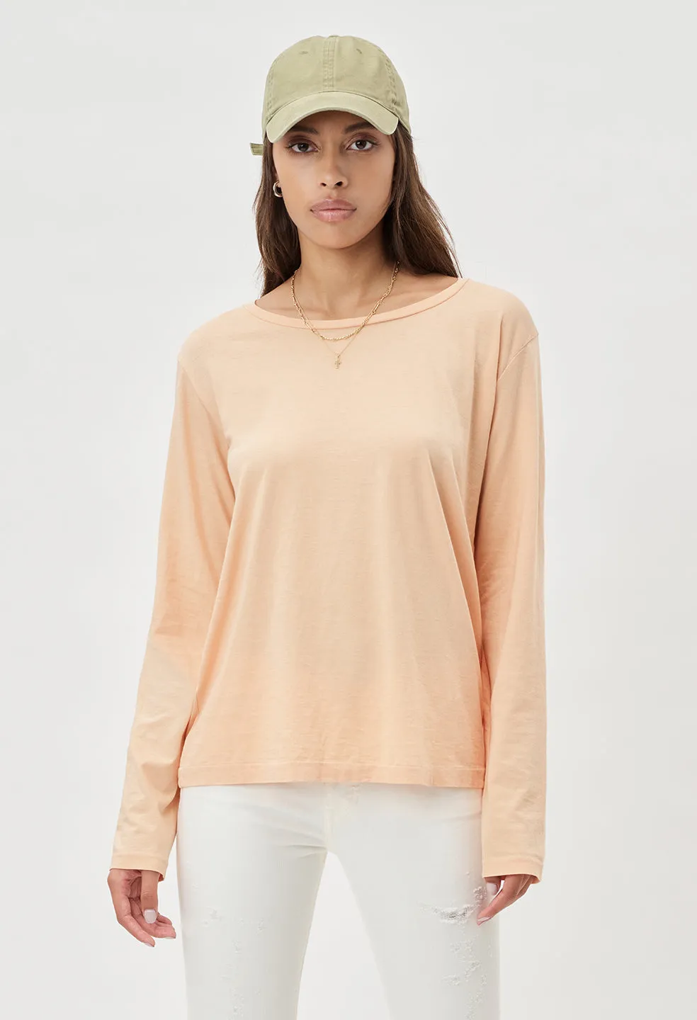 Supima LS Tee / Bleached Apricot