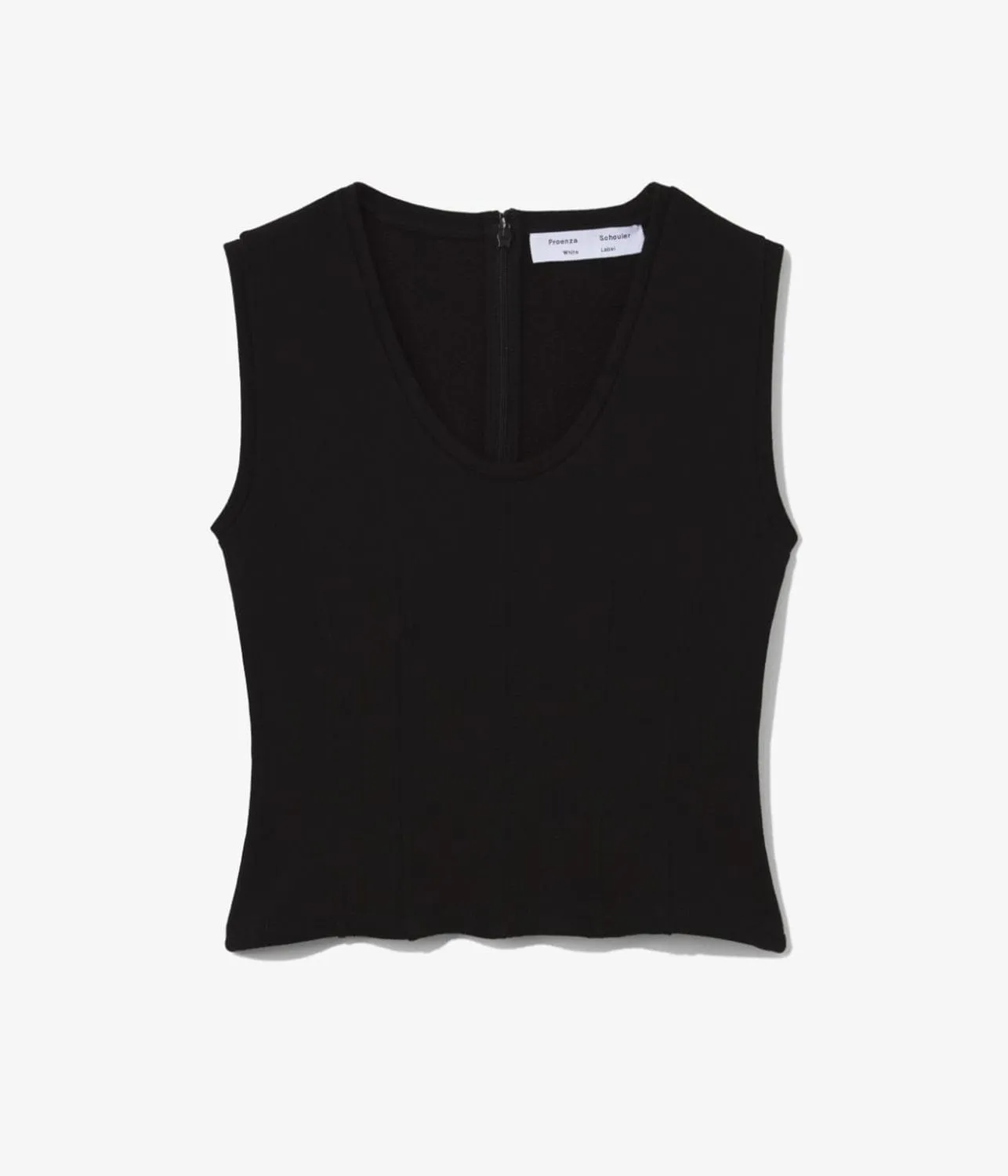 SWEATSHIRT TANK TOP- BLACK