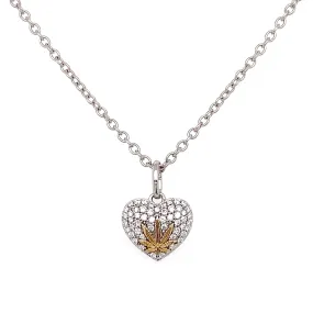 Sweet Heart White Gold Pendant with White Diamonds