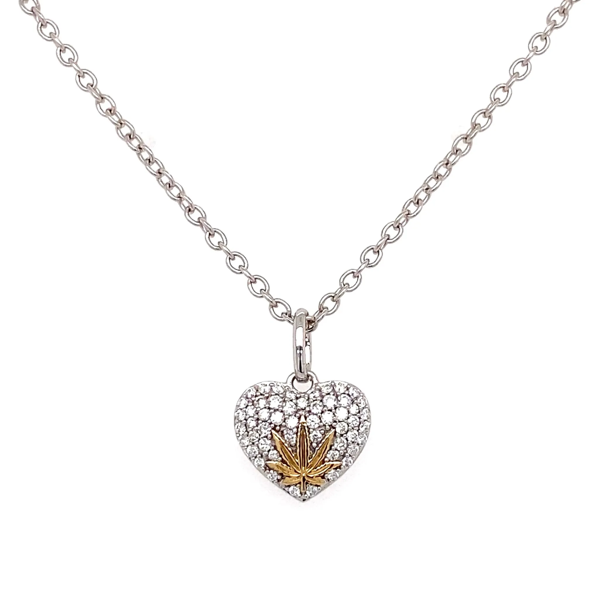 Sweet Heart White Gold Pendant with White Diamonds