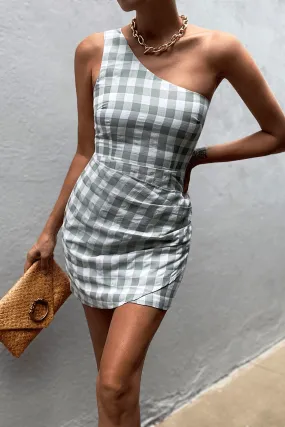 Tegan Mini Dress - Sage Check