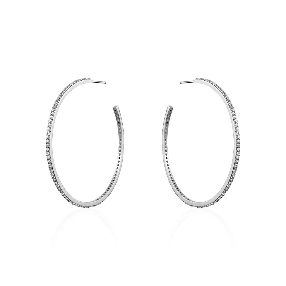 THIN CRYSTAL HOOPS