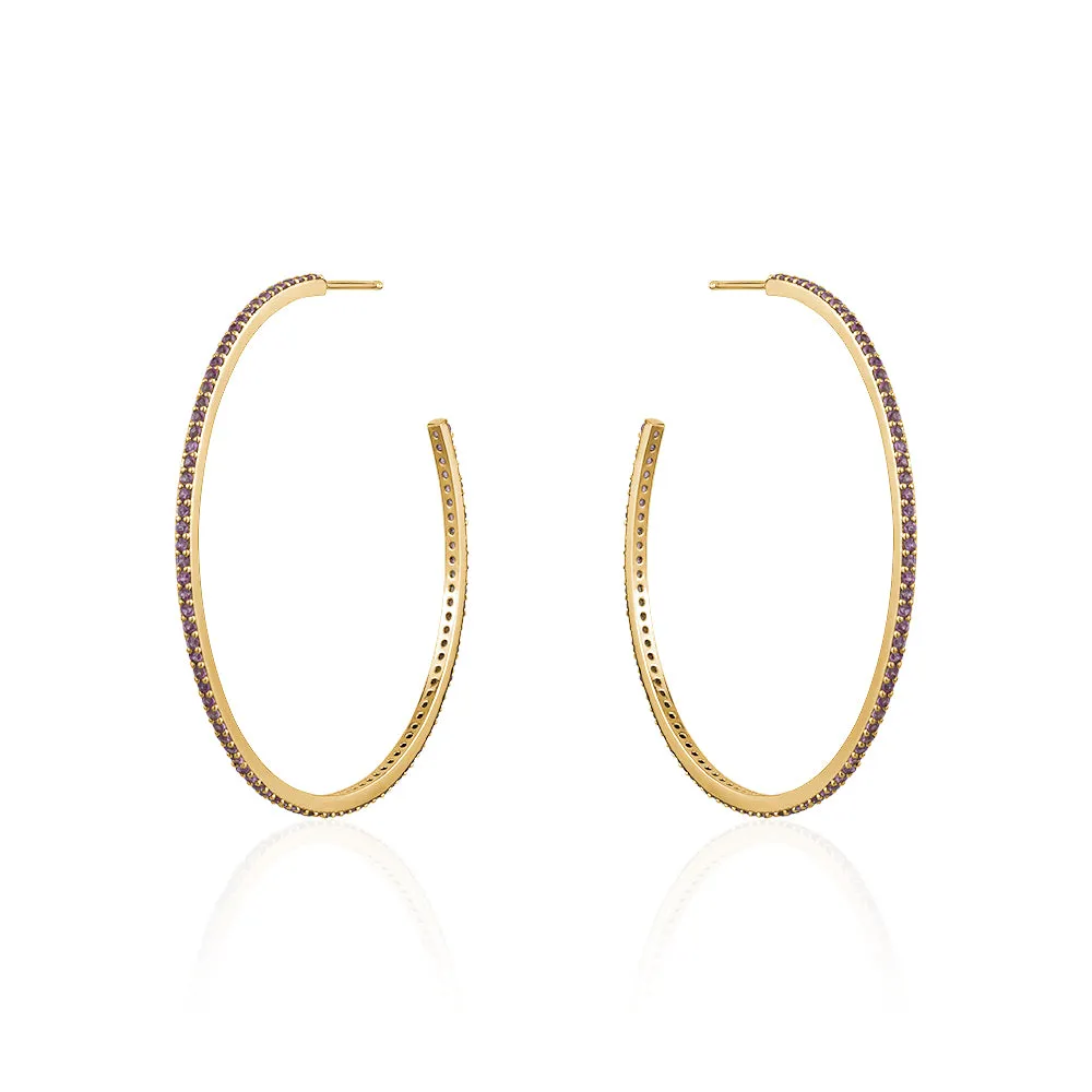 THIN CRYSTAL HOOPS