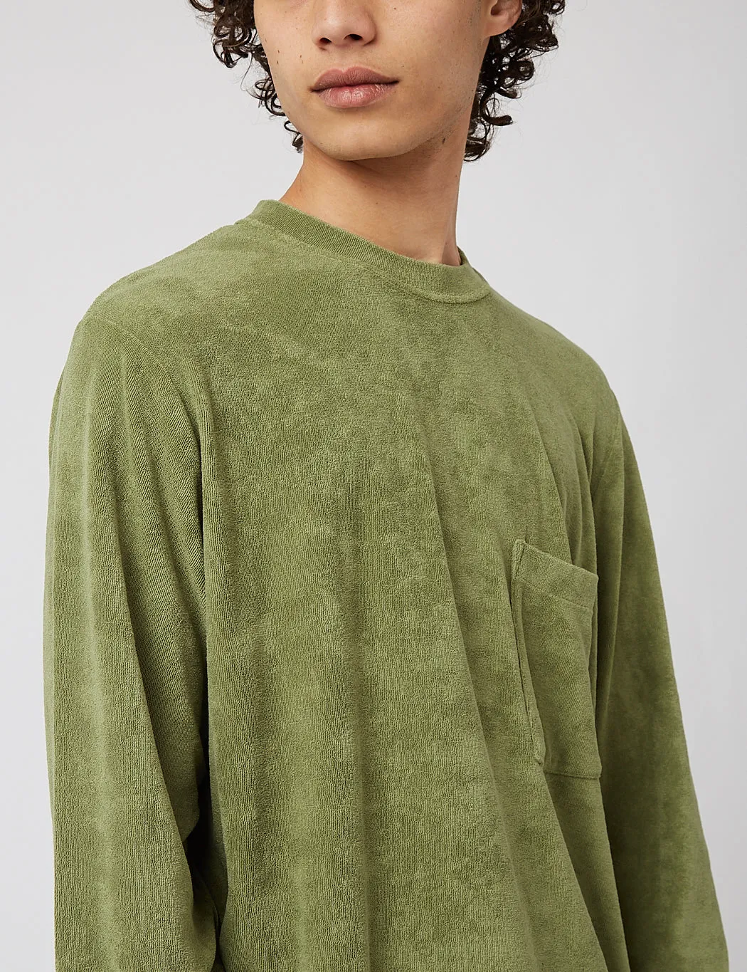 Universal Works Terry Fleece Sweatshirt (Loose) - Olive