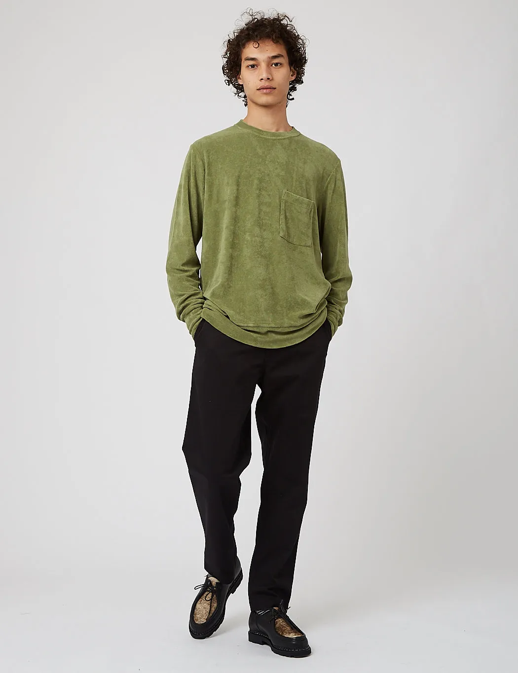 Universal Works Terry Fleece Sweatshirt (Loose) - Olive