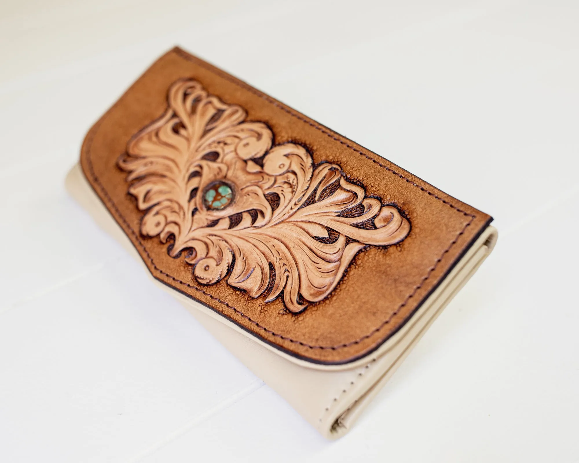 Western Swirl Wallet with Royston Turquoise