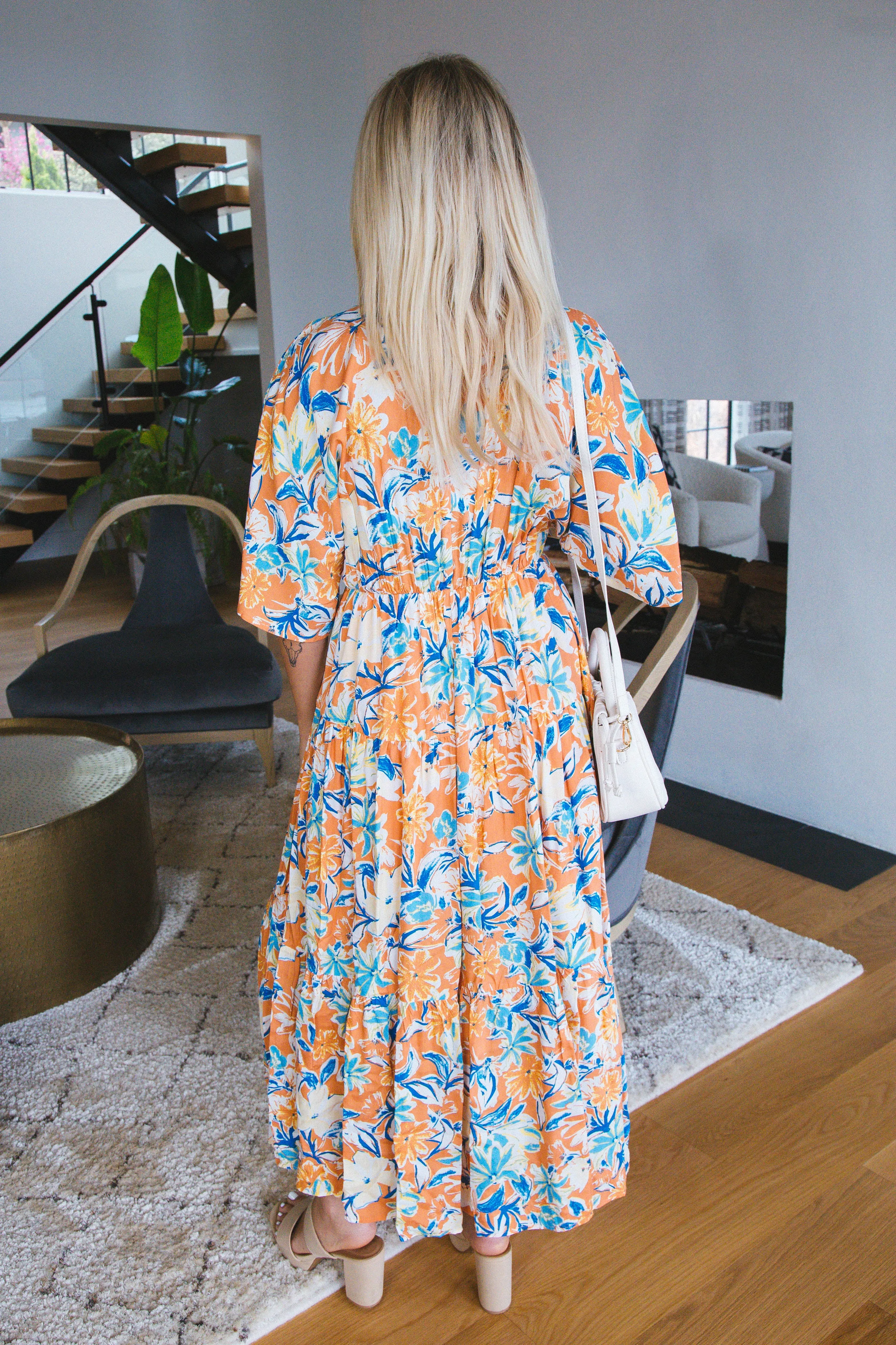 Ximena Floral Maxi Dress, Apricot