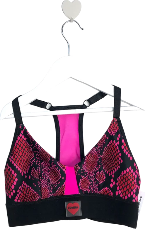 Zumba Wear Pink Zumba Love Snakeskin Sports Bra UK S